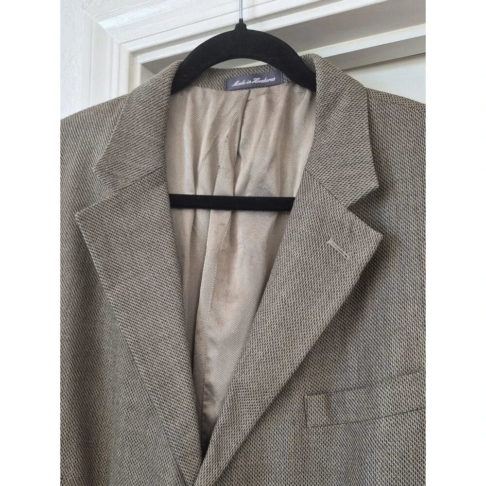Oscar De La Renta 52% Silk & 48% Wool Woven Jacquard Fabric Blazer SZ 46 Long